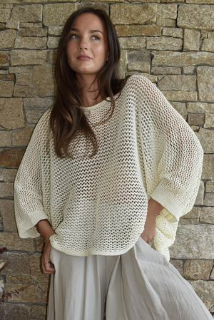 Conrad Grunge Loose Cotton Knit Buttercream